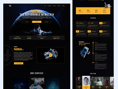 Nasa Token Crypto Landing Page Design and Wordpress Development