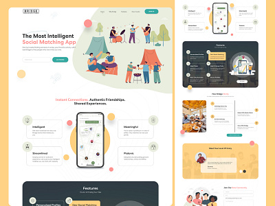 Bridge me brand guidelines crypto landing page design illustration landing page landing page design logo logo design style guide web design