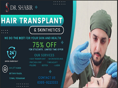 HAIR TRANSPLANT CLINIC BANNER FOR SIGN BOARD