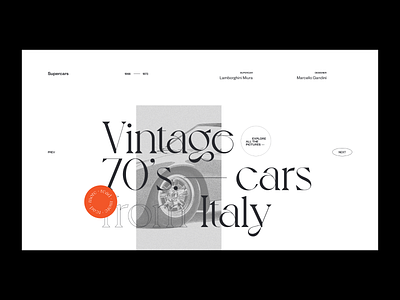 Vintage 70's cars — Website concept car concept grid layout minimal photos typography ui vintage web design