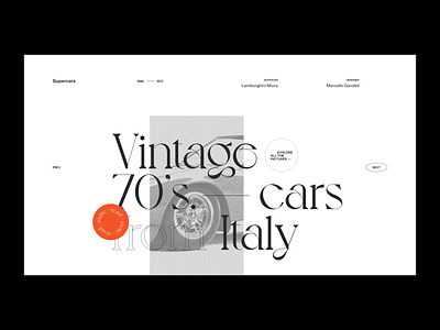 Vintage 70's cars — Website concept