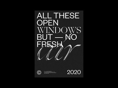 NO FRESH AIR — 3D Typography poster 3d black minimal poster serif typography