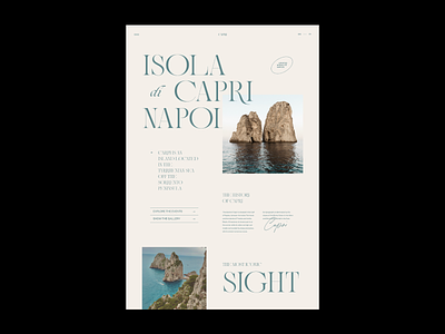 Capri Island — Website Concept concept layout minimal photos typography ui user interface web design
