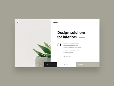 Interior design solutions design layout minimal ui webdesign