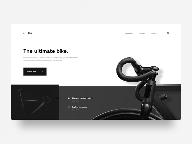 Ultimate Bike photos layout user interface minimal web design bike ui