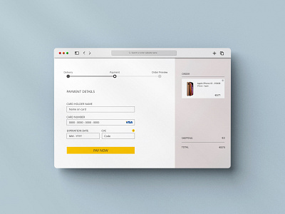 Credit Card Checkout Page #DailyUi Challenge 002 dailyui design figma mockup prototyping with figma ui user interface ux webdesign