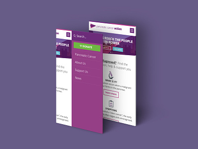 Mobile Menu for Charity charity menu mobile purple