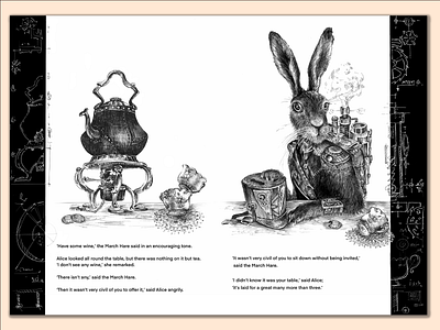 Alice in Wonderland. adobe illustrator alice in wonderland black and white black and white graphics design girl graphic design illustration