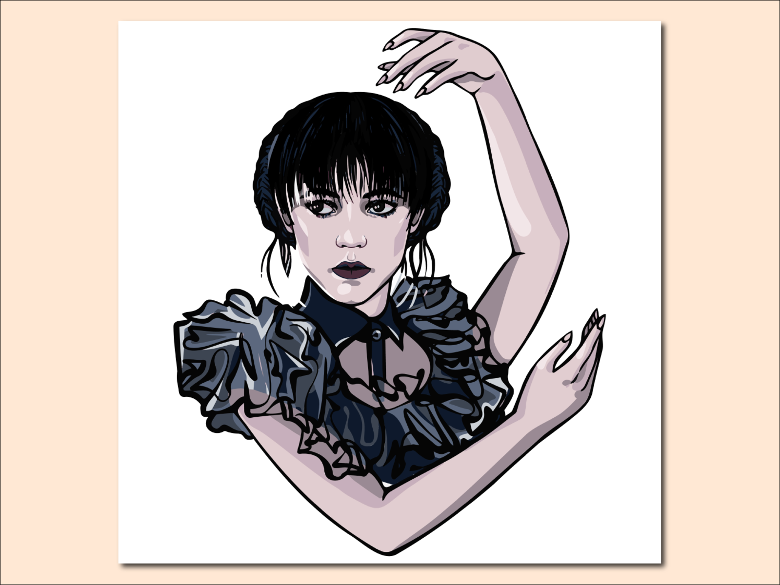Dribbble - Wednesday Addams Dance Illustration 03.png by Irish Solo