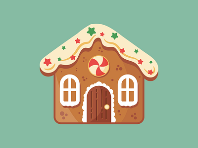 Christmas candy house #2 christmas illustration vector