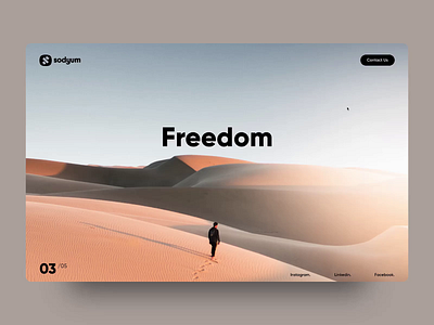 Freedom animated animation desert design invision studio logo parallax sand sketch sodyum ui ux website