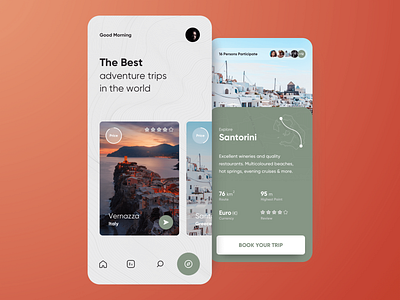 Trip App🏕 adventure animation app application book app concept design flat interaction mobile motion trip ui ux