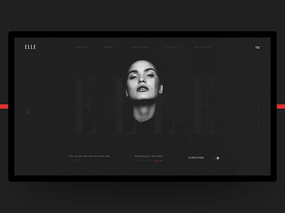 Elle dark ui fashion figma magazine webdesign