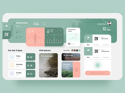 Casual traveler dashboard concept dashboard dayliui figma traveling weather