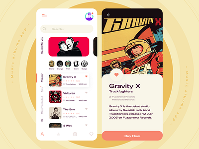 Music albums app concept