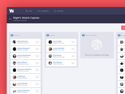 Workhiro - Modern Software for Hiring Teams admin application clean minimalistic red startup ui ux visual design web