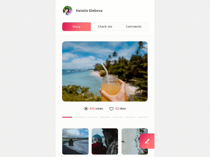 Travelbook App - Action Button Interaction by Nimble on Dribbble