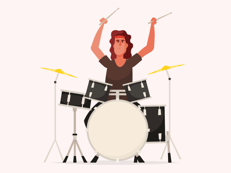 Drummer after effects animation character drum drummer gif loop