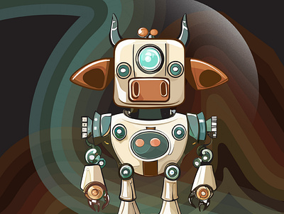 MechaCow. design graphic design illustration vector