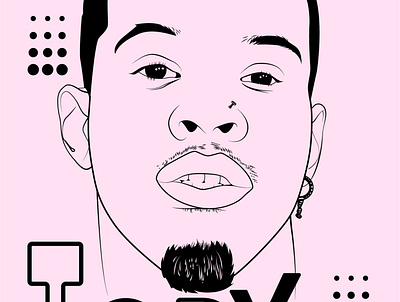 line drawing of Tory Lanez. design graphic design illustration portrait vector