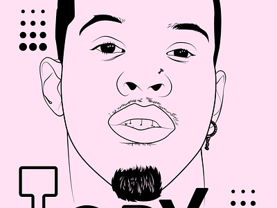 line drawing of Tory Lanez.