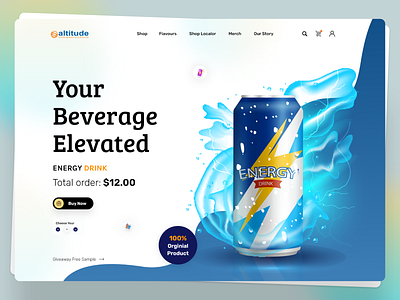 Energy Drink Website app branding design drink graphic design motion graphics ui ux web