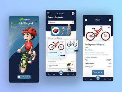 Bicycle ; Mobile App Design branding mobile apss ui wab design
