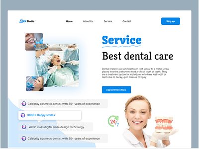 Dental care Website app branding langing page mob mobile apss ui wab design
