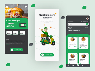 Food Delivery App branding landing page mobile apss ui wab design