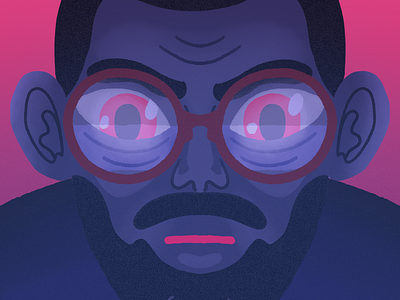 Selfportrait. This is a still from my recent project. animation blue freelancing illustration purple