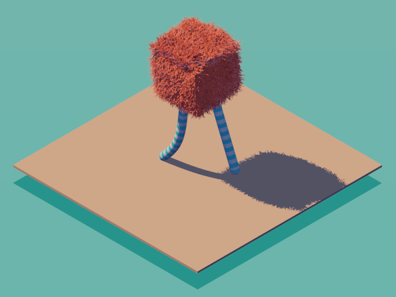 Furry Walk Cycle animation c4d cinema4d creature cycle furry gif isometric loop seamless walk walk cycle