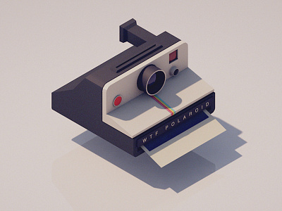 Polaroid 3d camera illustration low poly polaroid