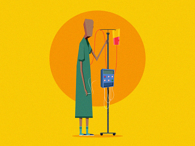 The Patient (Out on a break) adobe hospital illustration illustrator patient smoking vectors