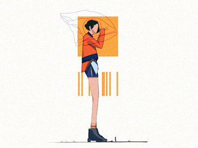 The Chameleon art chameleon girl illustration orange procreate