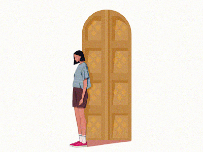 The Door delhi door girl illustartor illustration procreate standing