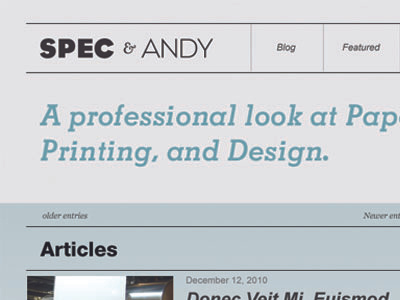 Spec & Andy Website