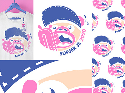 Supjer je promo icecream logo merch promo sticker tshirt vector