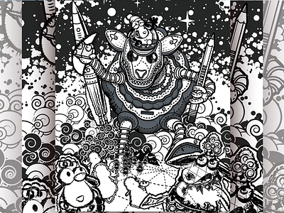 wacky sheep contest entry bw branding design illustration