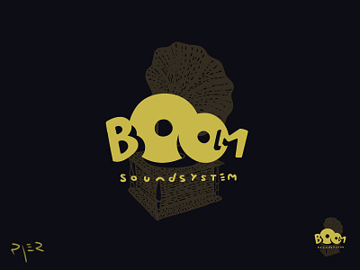 Boom Soundsystem Logo boom logo music reggae sound vinyl yellow