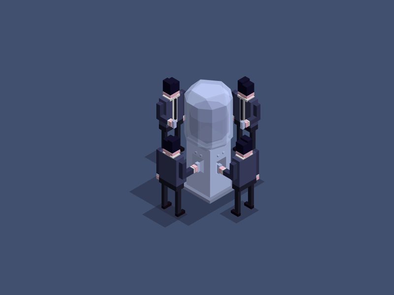 water dispenser 3d isometry low poly