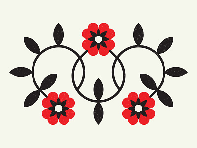 Geometric Flowers design floral flower flowers geometric graphic graphic design leaf leaves red shape symmetric symmetry texture