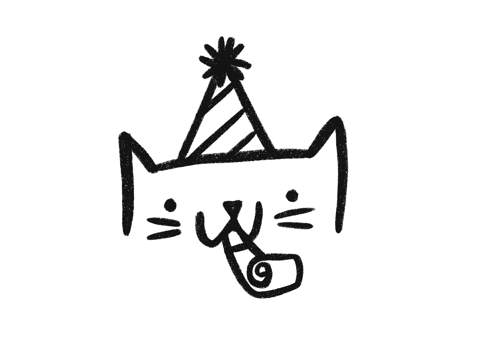 Birthday Cat birthday birthday cat birthday gif cat celebrate gif hat kitty meow procreate toot