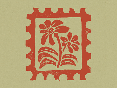 Flower Block Print Stamp block print carving design floral flower flower illustration letter linocut mail plant print rough stamp stamp design texture