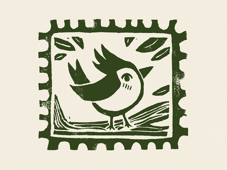 Bird Block Print Stamp by Kelsey Holmes on Dribbble