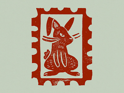 Bunny Block Print Stamp