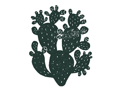 Prickly Pear Cactus Linocut Print arizona cactus cereus cowboy desert floral flower mexico prickly pear saguaro south southern southwest west western