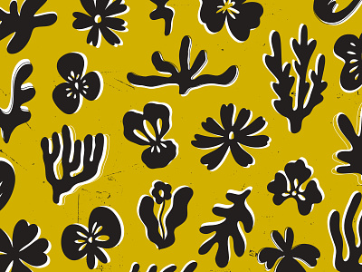 Matisse-Esque Pattern abstract block coral creative market floral fruit graphic illustration matisse modern pattern procreate sea silhouette simple stamp texture