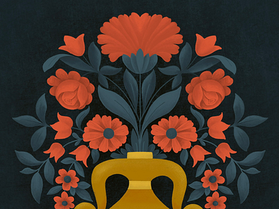 Scandinavian Vase with Flowers