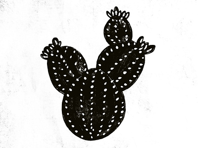 Bunny Ear Cactus Illustration art black black and white bunny bunny ear bunny ear cactus cacti cactus design illustration procreate procreate app sketch southern white