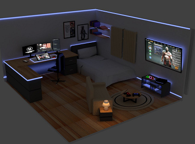 3D Environment Design - J’s apartment 3d 3d animation 3d product design 3d product visualization animation design